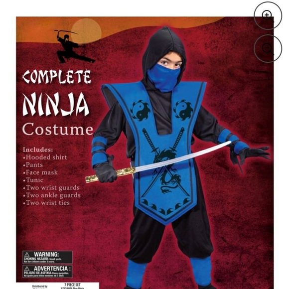 Sz Large 10-12 New Ninja Fantasy Costume - Picture 2 of 9